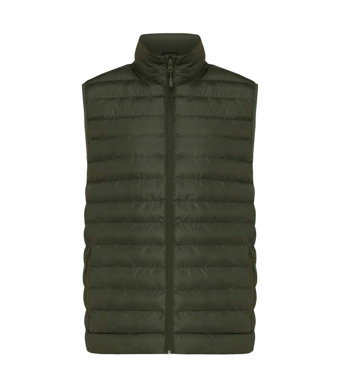 Mens meru recycled polyester body warmer khaki green Iqoniq-1