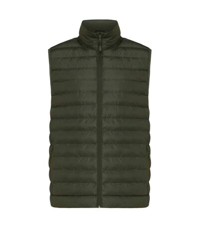 Mens meru recycled polyester body warmer khaki green Iqoniq
