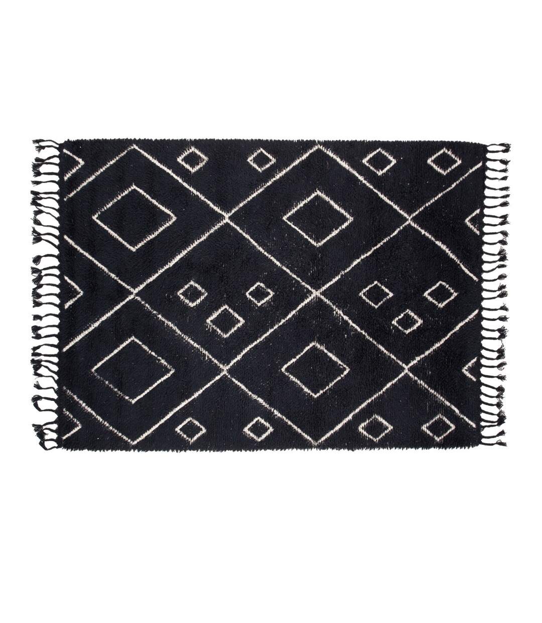 Tapis Déco en Laine David 162x230 Noir-1