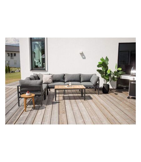 Table basse de jardin en alu et teck Brasilia Blanc