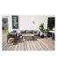 Table basse de jardin en alu et teck Brasilia Blanc-2