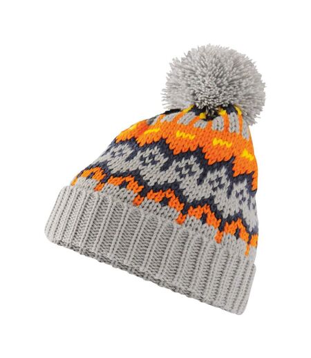 Bonnet Ski Motif/style Rétro Adulte Gris Beechfield