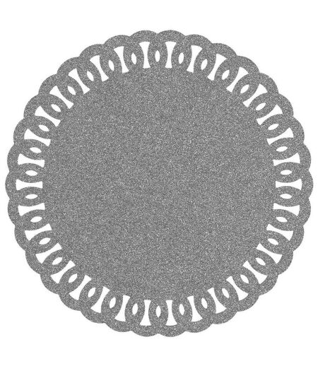 Set de Table Rond à Paillettes Guirlande 38cm Argent