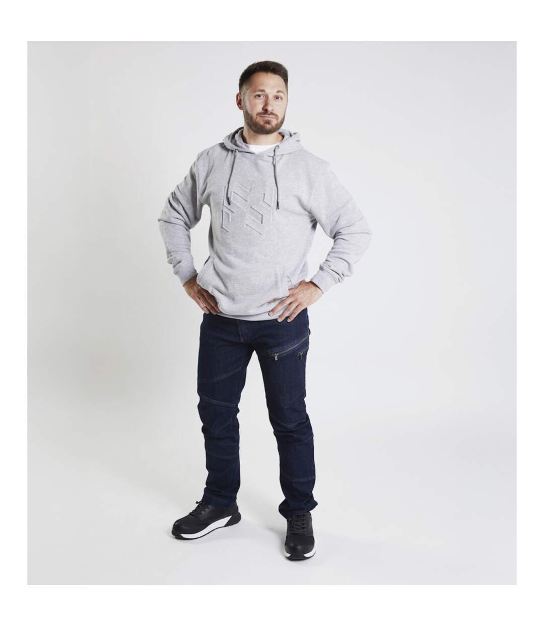 Sweat de travail Hoodie LOGO X Gris clair-2