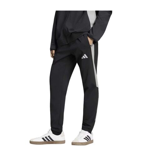 Mens Climawrm Tracksuit Bottoms Black White Adidas