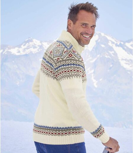 Pletený sveter s golierom na zips