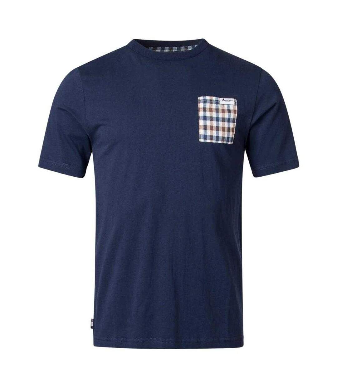 T-shirt Sport Motif À Carreaux Homme Bleu Marine Aquascutum-1