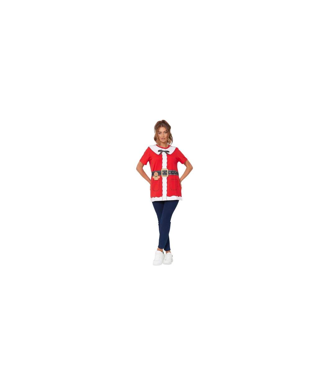 T-shirt Motif/style Mère Noël Femme Rouge Be You-1