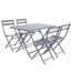 Table avec chaises pliables Greensboro - 4 Personnes - Gris quartz