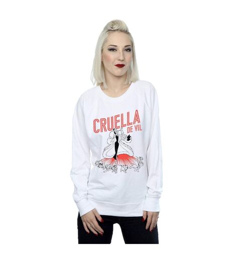Disney Sweatshirt Femmes/Dames Cruella De Vil Dalmatians (Blanc) - UTBI42327