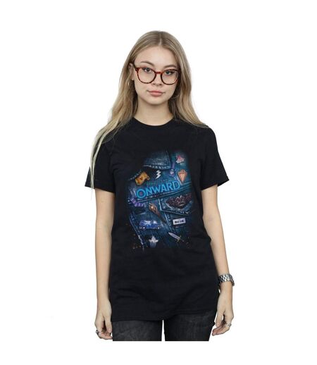 Disney Womens/Ladies Onward - T-shirt boyfriend en coton avec détail veste (Noir) - UTBI42361