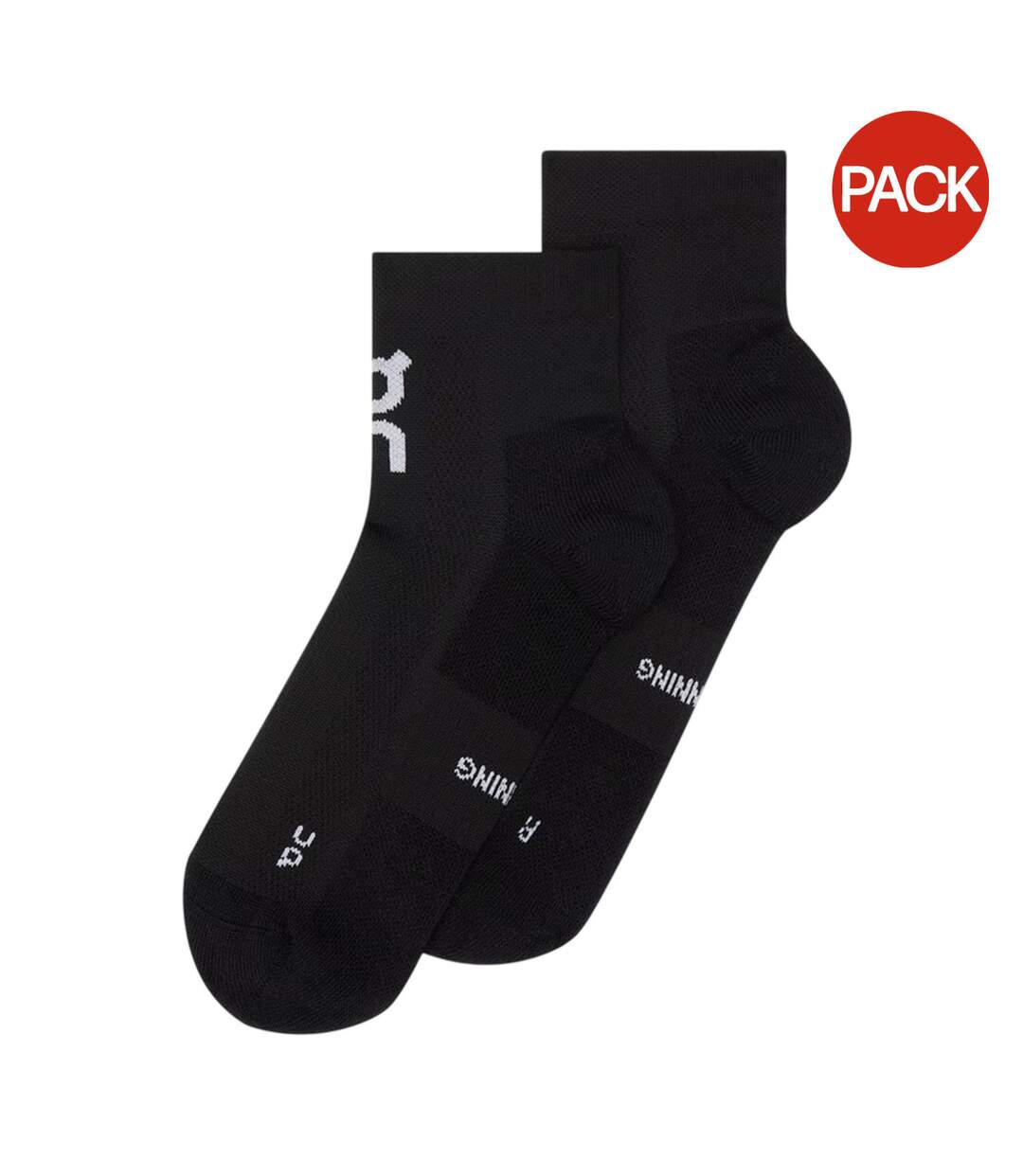 Pack Of 2  Unisex Adult Core Sports Socks  Black On Running-1