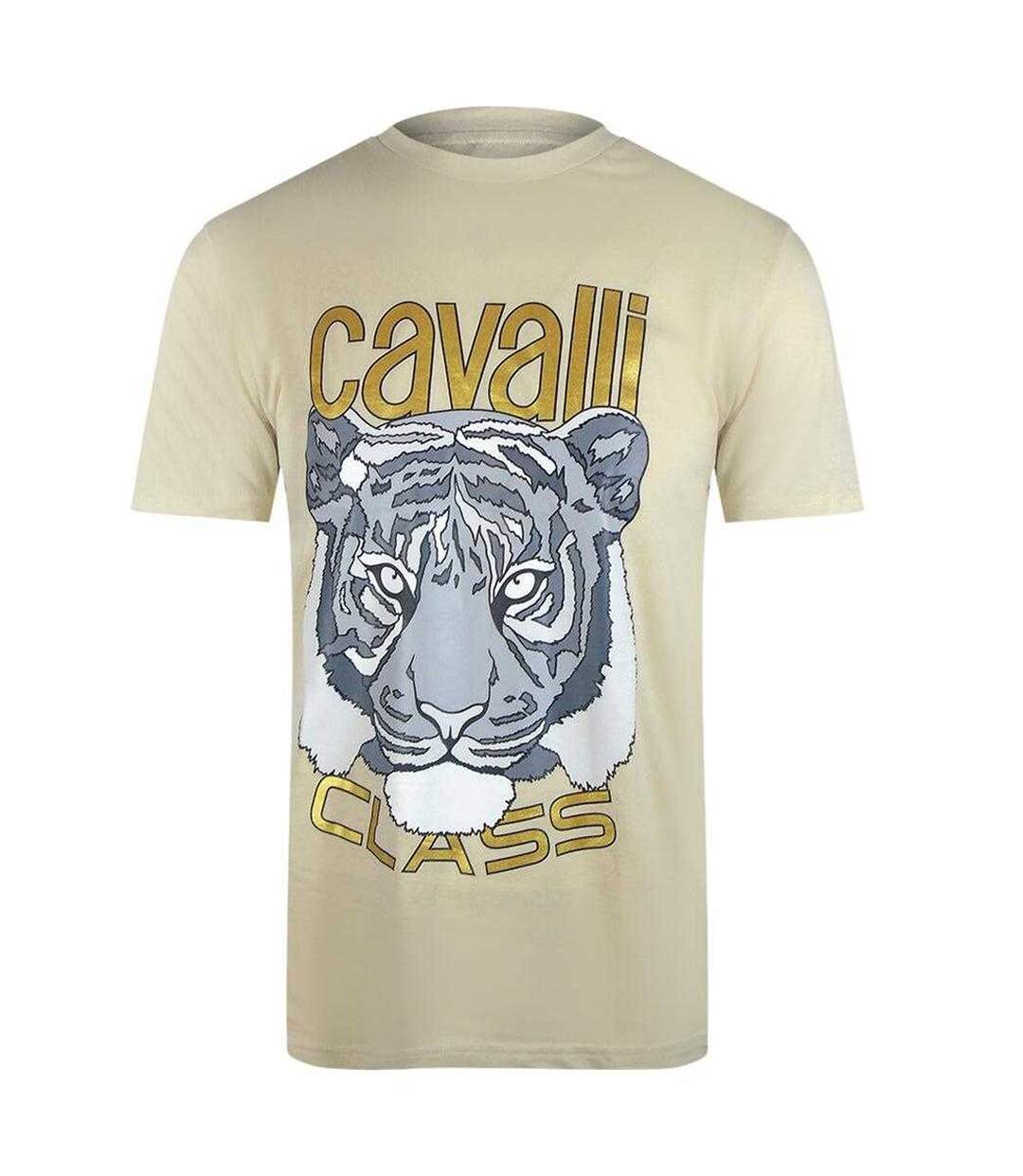 T-shirt Motif/style Tigre Homme Beige Sable Cavalli Class-1