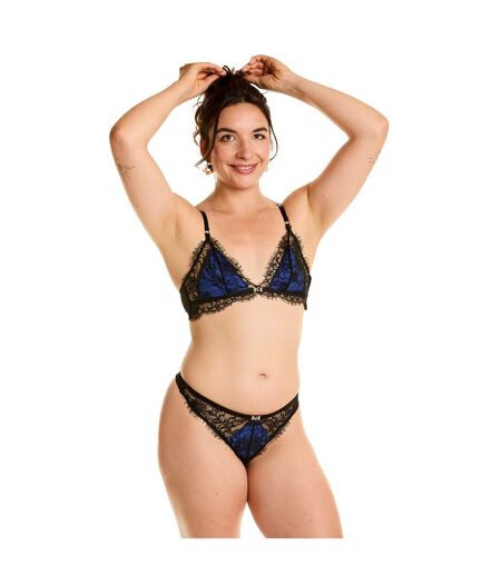 Soutien-gorge sans armatures noir/bleu Alcove