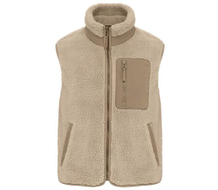 Bodywarmer en sherpa - Unisexe - PAT624 - beige sable wet sand