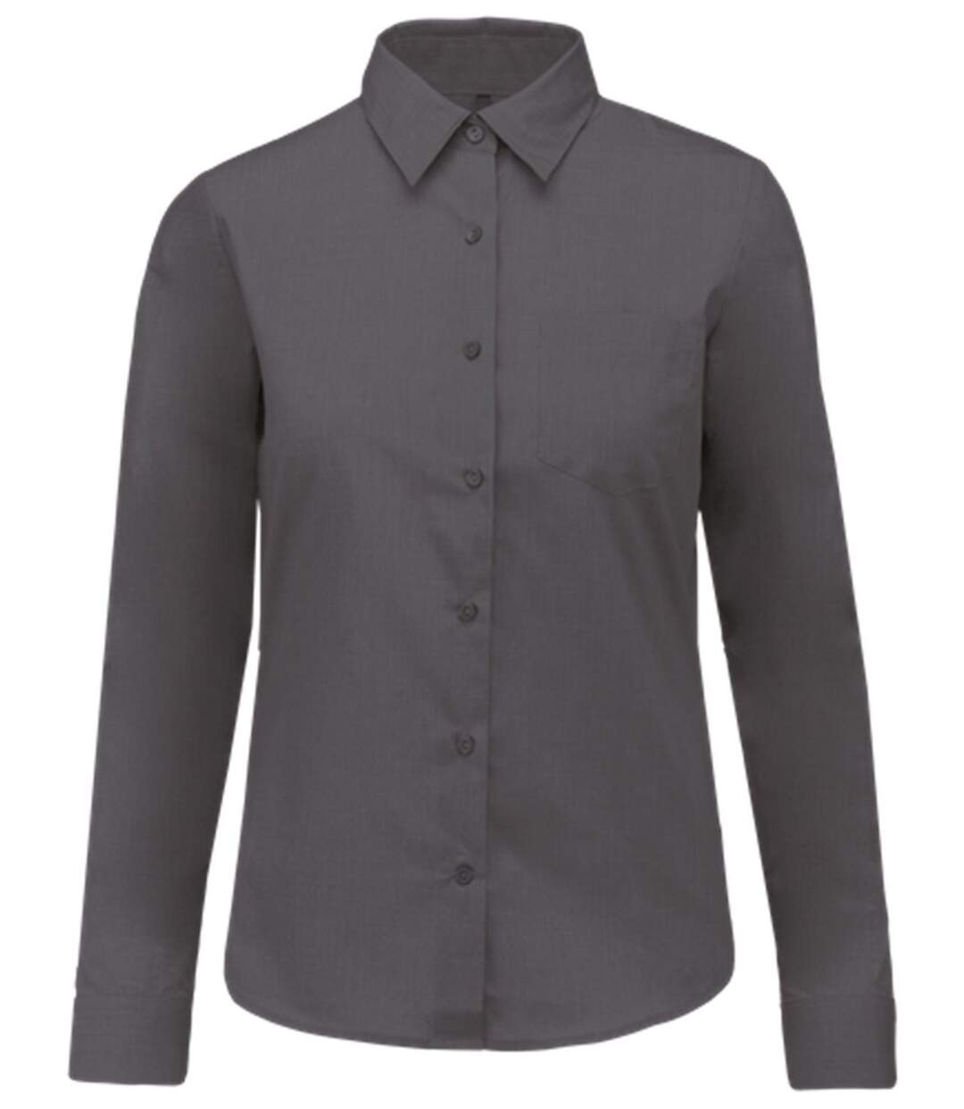 Chemise popeline manches longues - Femme - K549 - gris urban-2