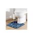 Tapis Contour WC Microfibre Labyrinthe 45x45cm Bleu