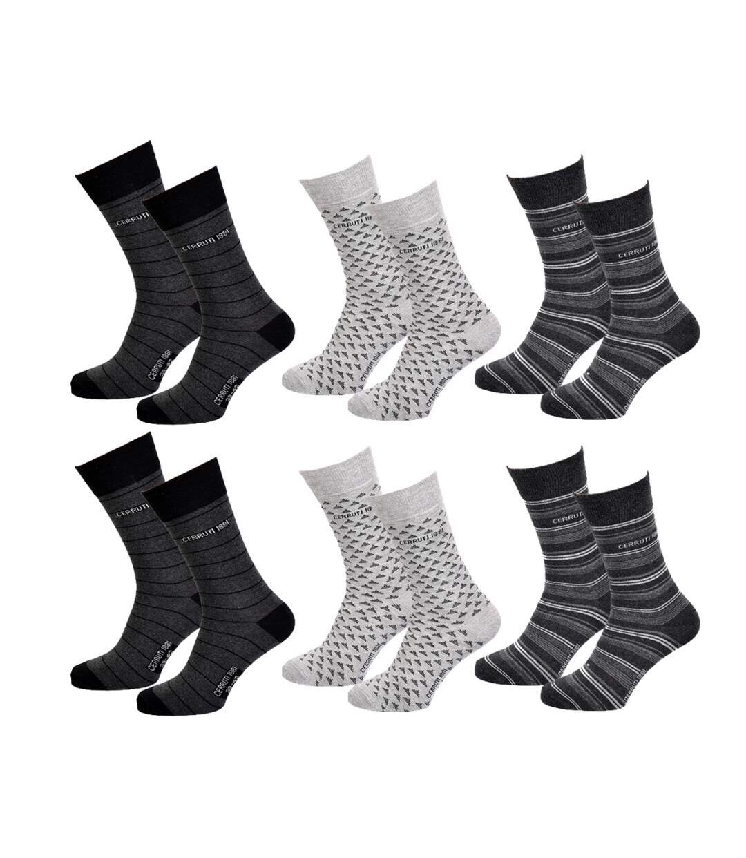 Chaussettes homme CERRUTI 1881 Confort et qualité -Assortiment modèles photos selon arrivages- - Pack de 6-1