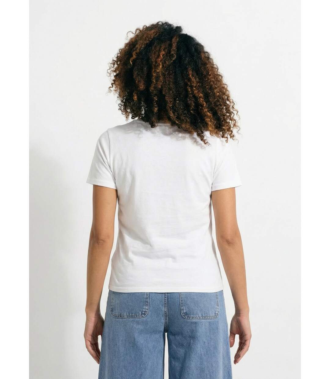 T-shirt rayé col rond message Café plage-2
