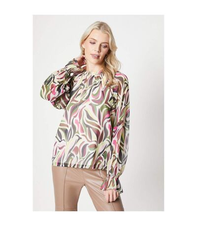 Principles Womens/Ladies Abstract Long-Sleeved Blouse (Multicolored) - UTDH6741