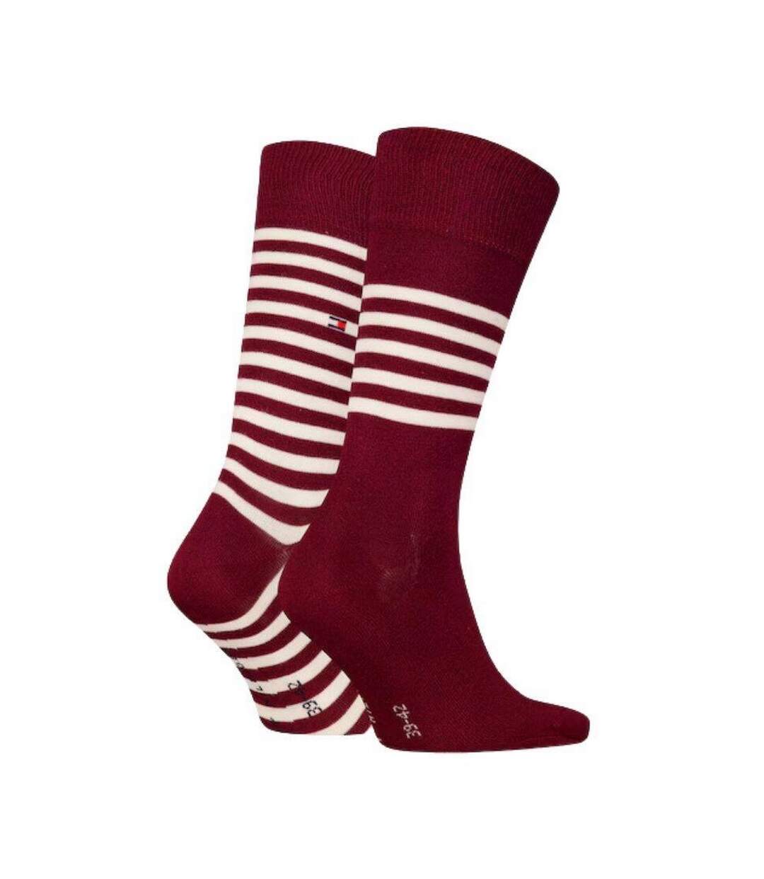 Chaussettes Motif/style Rayures Contrastées Homme Bordeaux Tommy Hilfiger-2