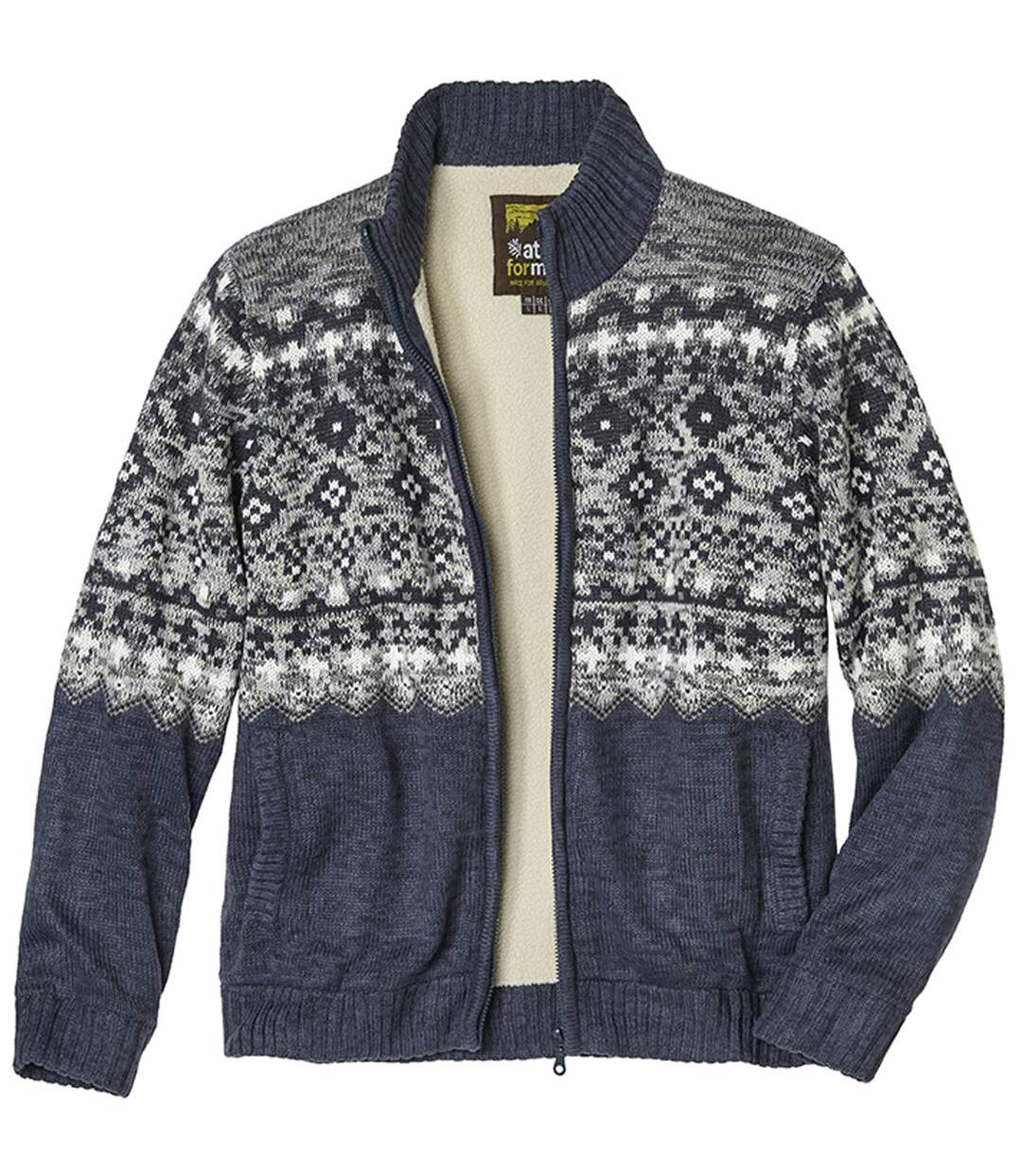 Le Blouson Tricot Jacquard Doublé Sherpa-7