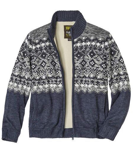 Le Blouson Tricot Jacquard Doublé Sherpa