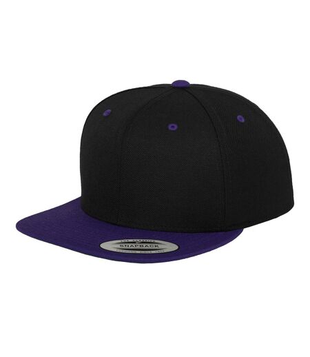 Casquette Ajustable Classic Noir Violet Yupoong