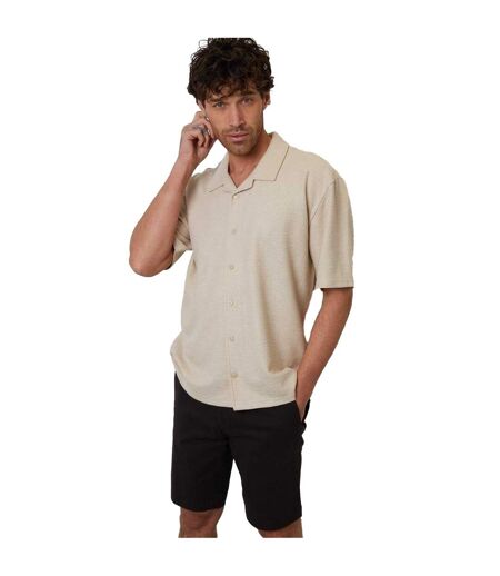 Chemise Manches Courtes Antti Homme Beige Gris Threadbare