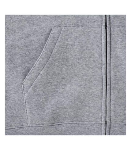 Russell Mens Authentic Full Zip Hooded Sweatshirt/Hoodie (Light Oxford)