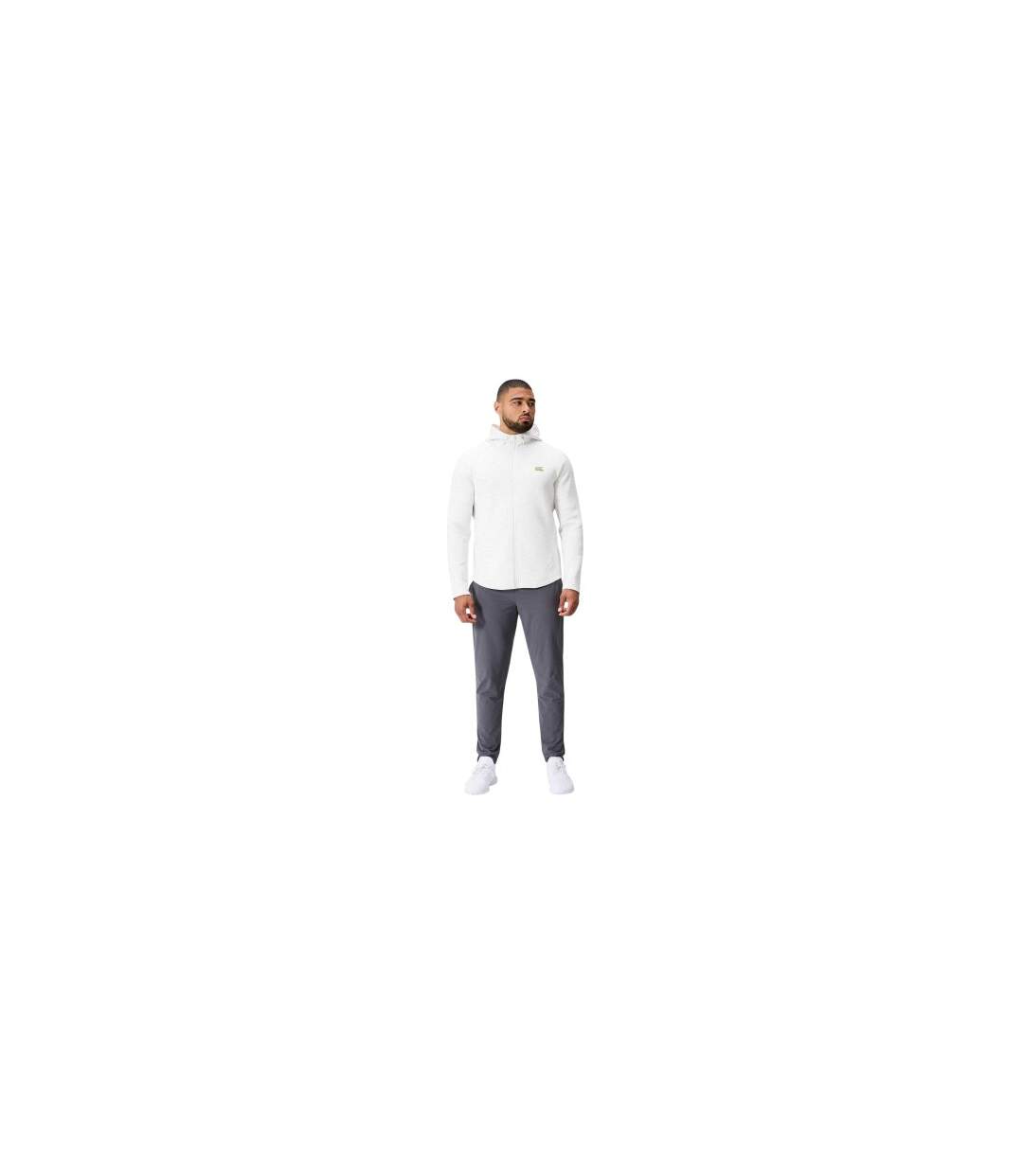 Mens Everest Regular Raglan Full Zip Hoodie White Marl Canterbury-1