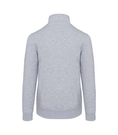Kariban Mens Zip Neck Sweatshirt (Oxford Grey)