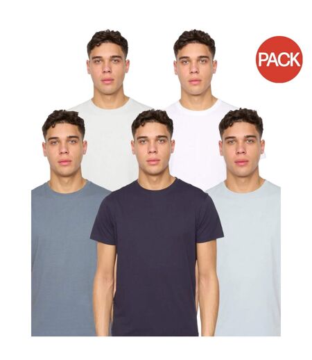 Pack of 5  Mens demtare plain t-shirt  multicoloured Duck and Cover