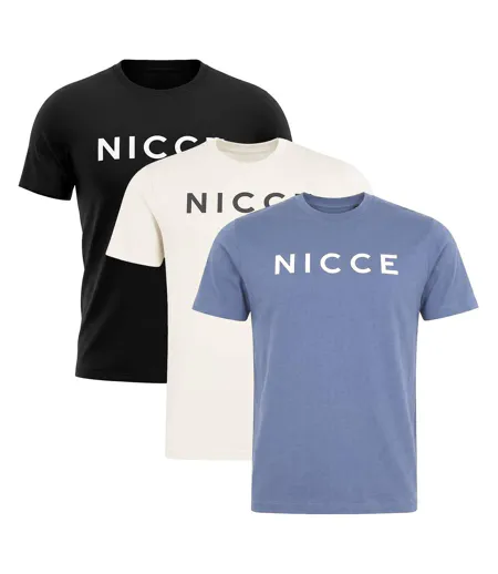 3 Pack Mens Cotton T-Shirts Short Sleeve Casual Logo Tops DENNO