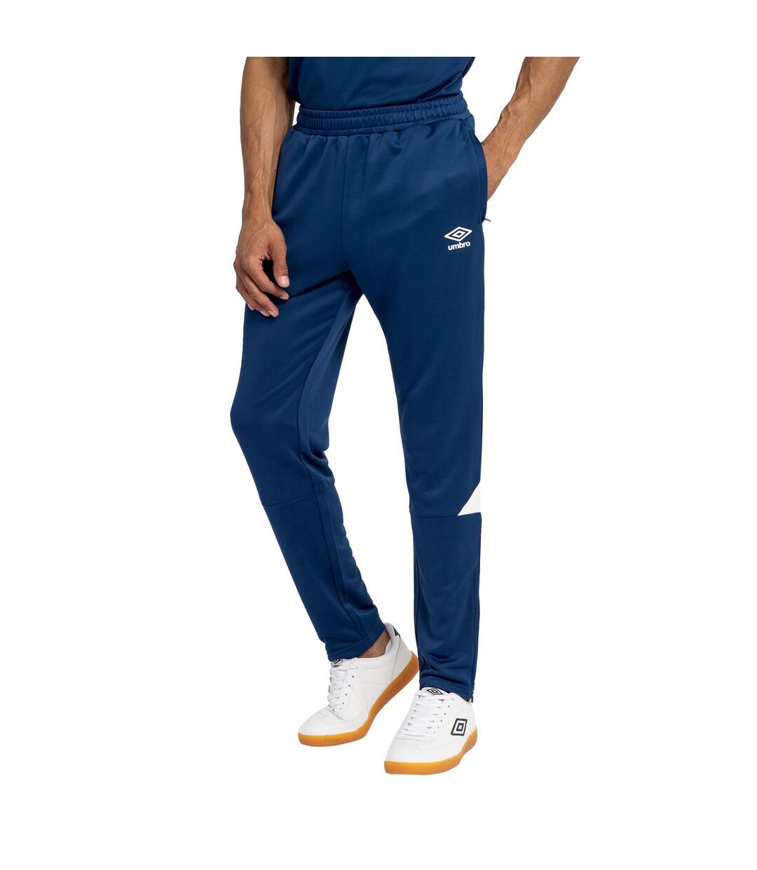 Mens total tapered training jogging bottoms navy/white Umbro-3