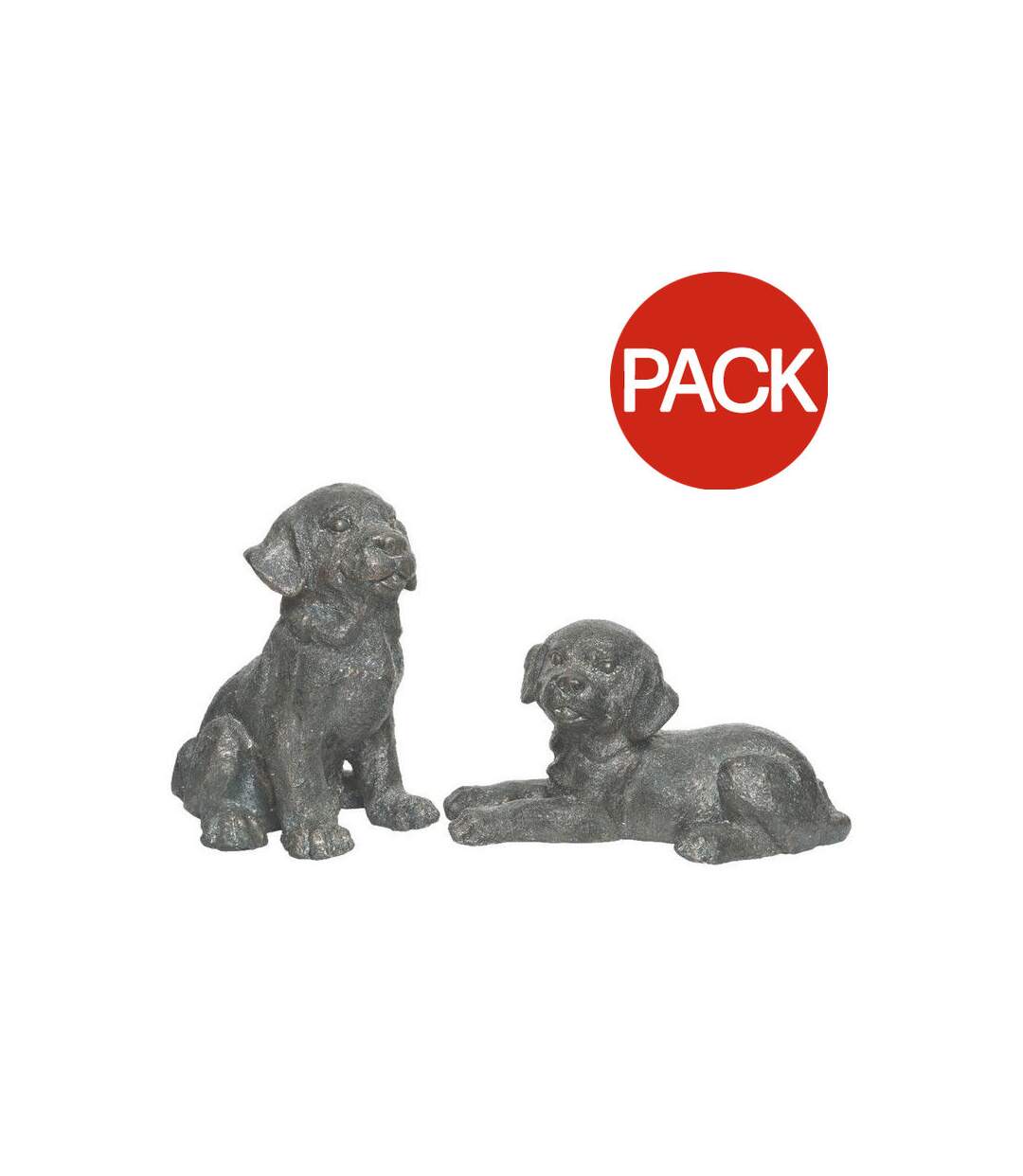 Pack of 2  Dog poly magnesium animal figure  one size black Kaemingk-1