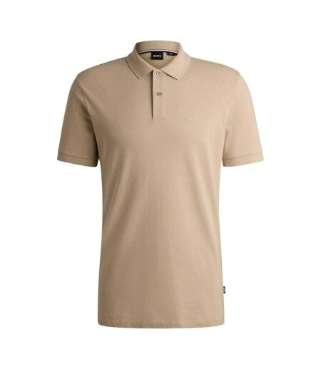 Polo Motif/style Logo Brodé Pallas Homme Beige Clair Boss
