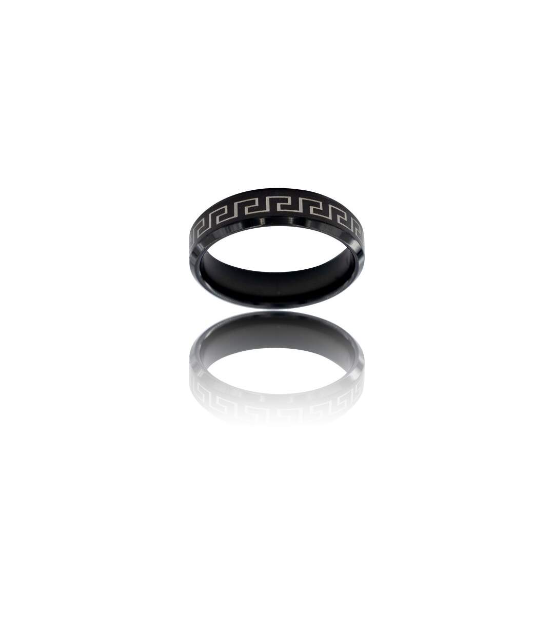 Magnifique Bague Anneau Homme Acier Noir