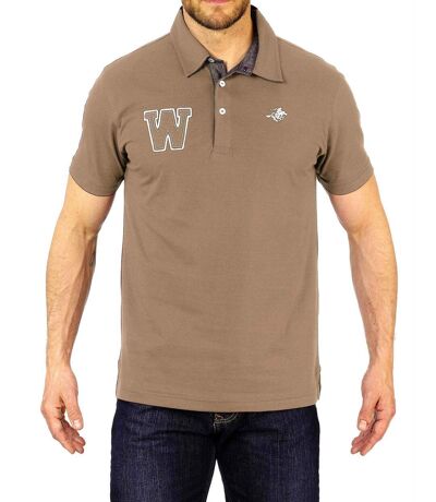 RIDER3 POLO PATCH ET BRODERIE BEIGE