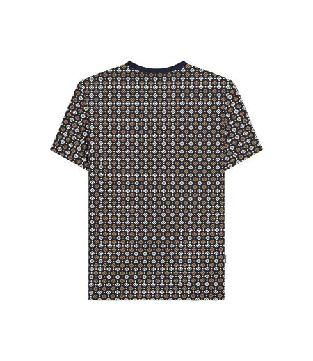 Mens Ss25 Geometric T-shirt Navy Tobacco Lambretta