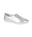 Womens/ladies metallic leather casual shoes silver Mod Comfys