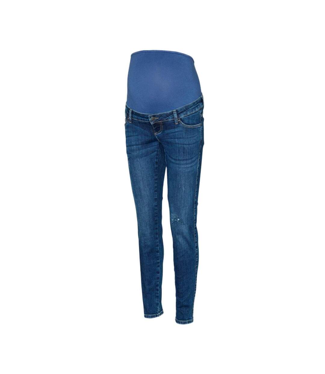 Jeans Regular Fit Bleu Femme Mamalicous Destroyed - W26-L32