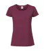 Womens/ladies Iconic 195 Premium Ringspun Cotton T-shirt Burgundy Fruit Of The Loom-1