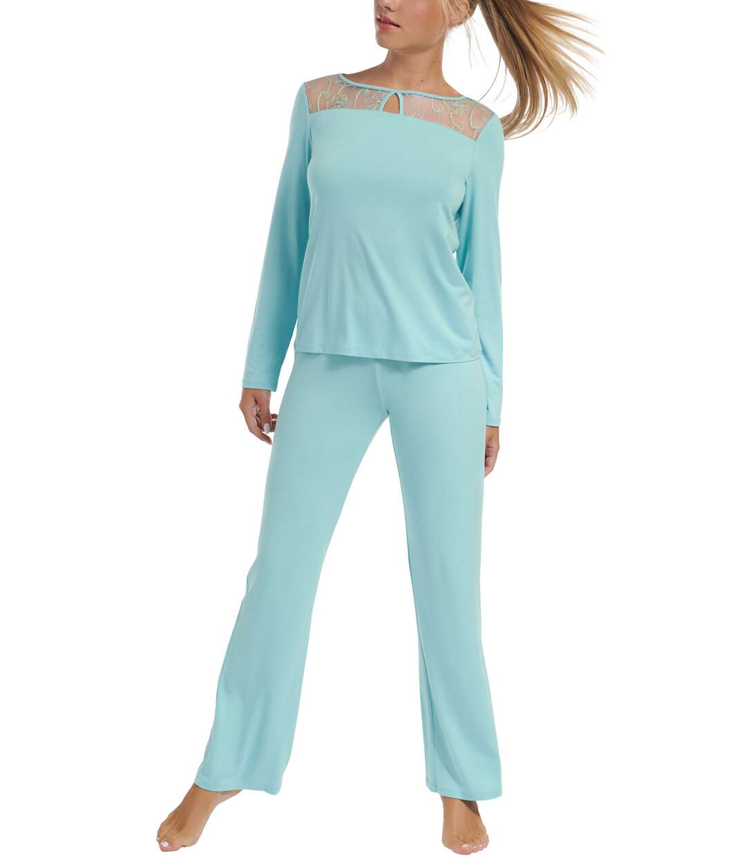 Pyjama tenue d'intérieur pantalon top manches longues Liv Lisca