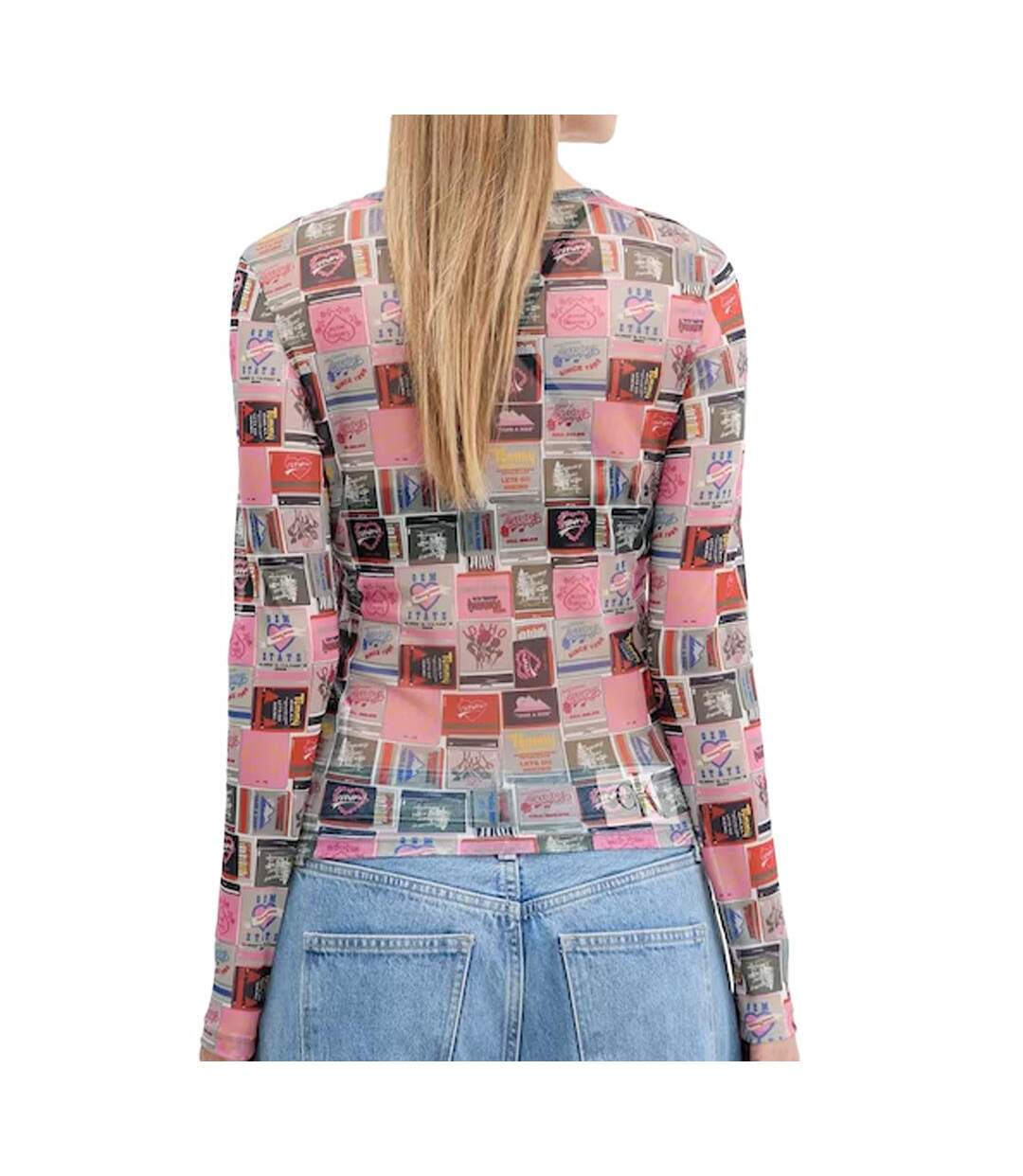 T-shirt rose à motifs femme tommy hilfiger tjw slim aop-2