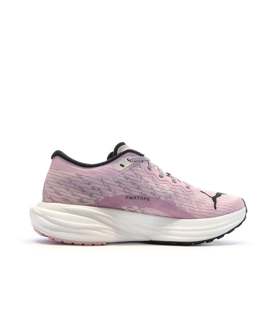 Chaussures de running rose/noire femme puma deviate nitro 2-1