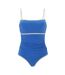 Maillot De Bain 1 Pièce À Bretelles Fines Ajustables Motif/style Détail Contrasté Femme Bleu Vif Regatta-2