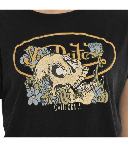 T-shirt à col rond manches courtes femme Vegetal Skull Vondutch