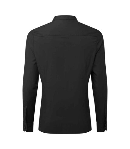 Womens/ladies banded grandad collar formal shirt black Premier