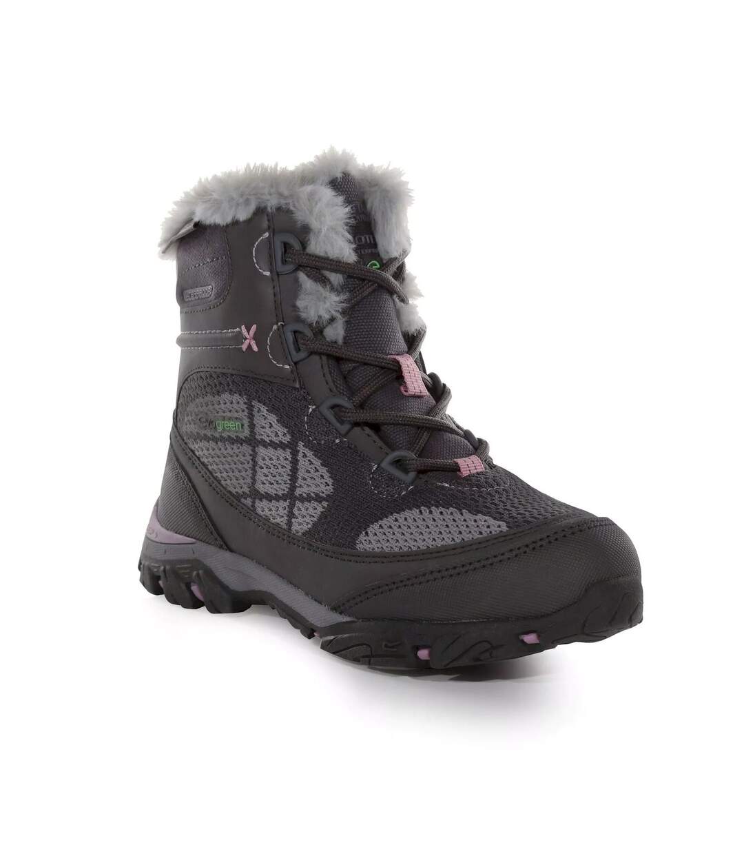 Childrens/kids Hawthorn Evo Walking Boots Granite Fragrant Lilac Regatta-1